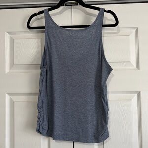 Nike Blue Heather Tank Top Boat Neck Scoop Back